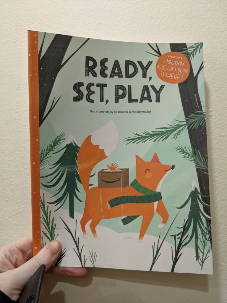 a photo of an Amazon catalogue entitled Ready Set Play